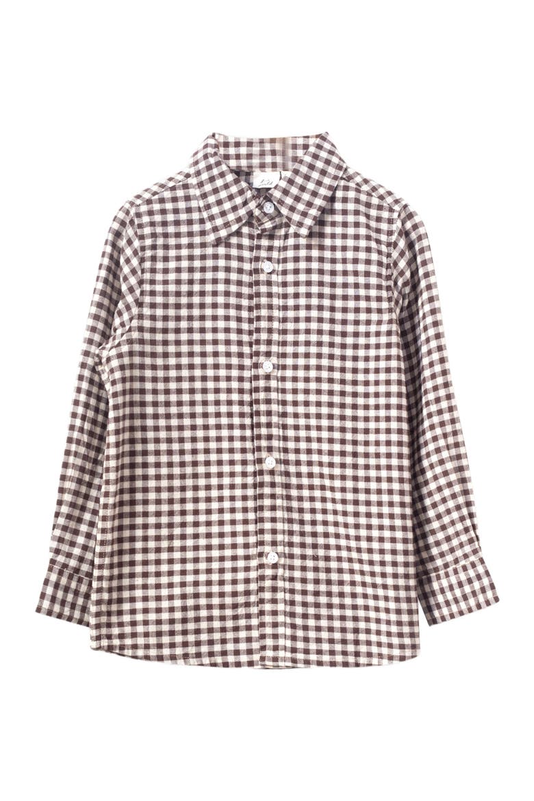 Boys Collar Shirt, Alternate, color, Brown Check