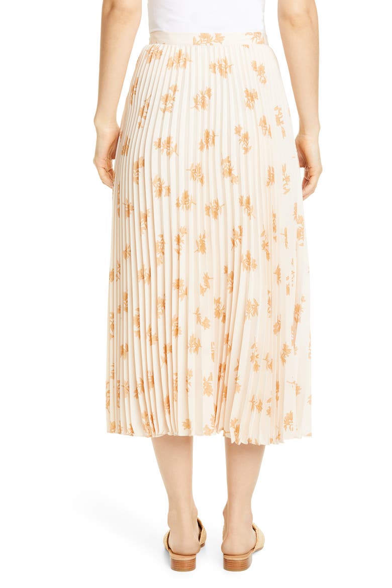 Adeena Floral Pleated Midi Skirt, Alternate, color, FRAPPE