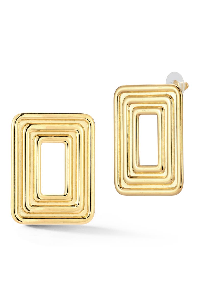 Rectangle Stud Earrings, Main, color, GOLD