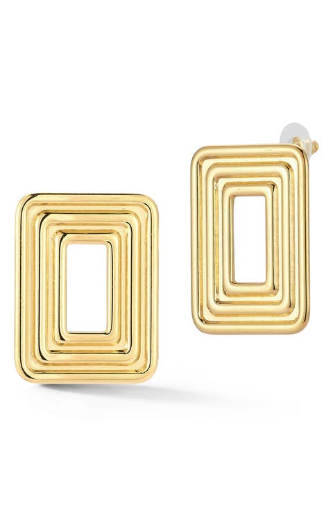 Rectangle Stud Earrings