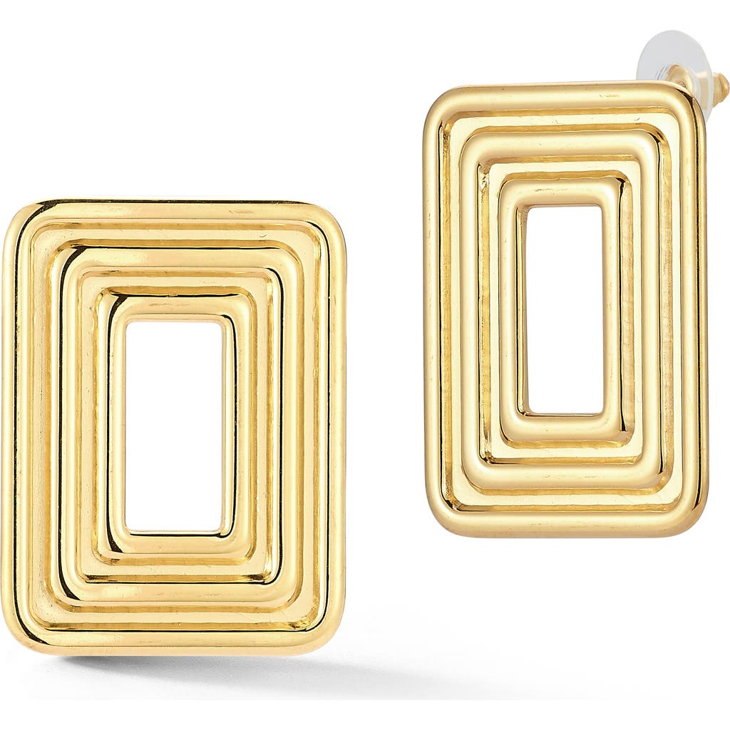 GLAZE JEWELRY Rectangle Stud Earrings in Gold at Nordstrom Rack
