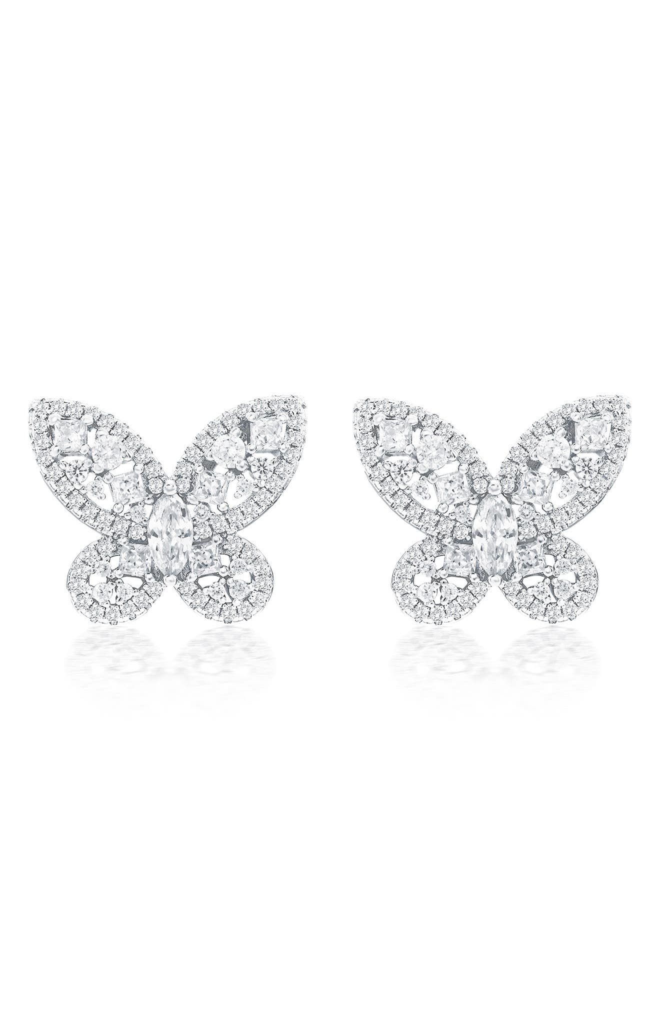 SUZY LEVIAN Pavé Butterfly Stud Earrings