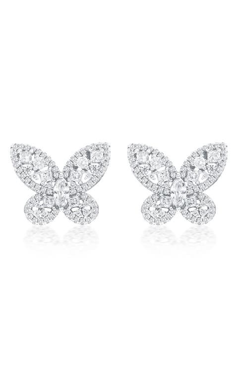Pavé Butterfly Stud Earrings
