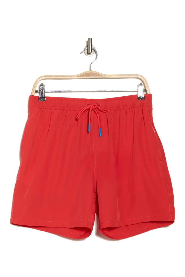 Water Repellent Stretch Volley Swim Trunks, Alternate, color, RED