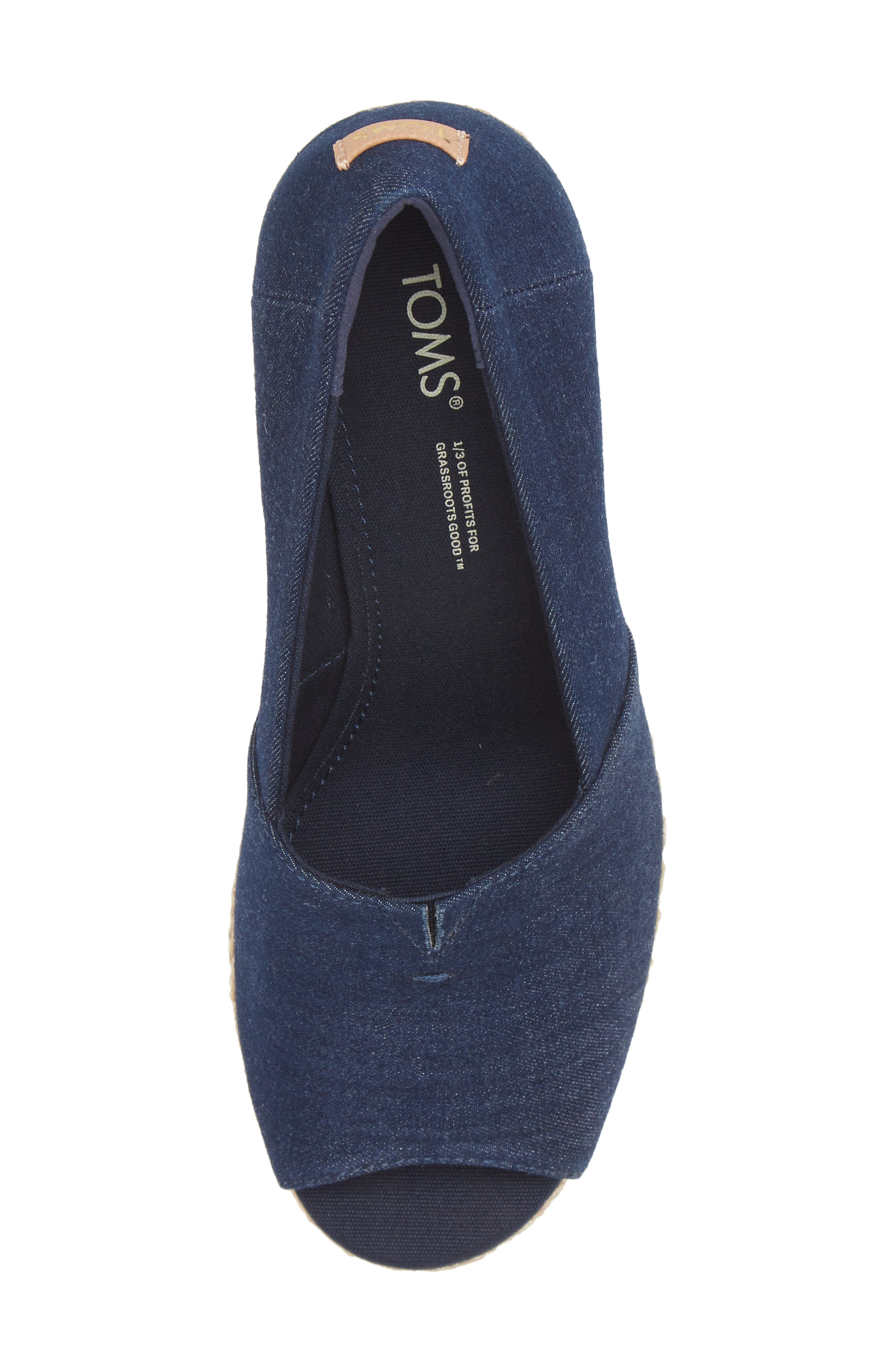 Michelle Espadrille Wedge Sandal, Alternate, color, NAVY