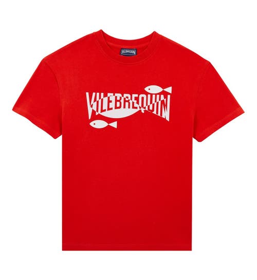Vilebrequin Kids' Organic Cotton T-shirt In Coquelicot
