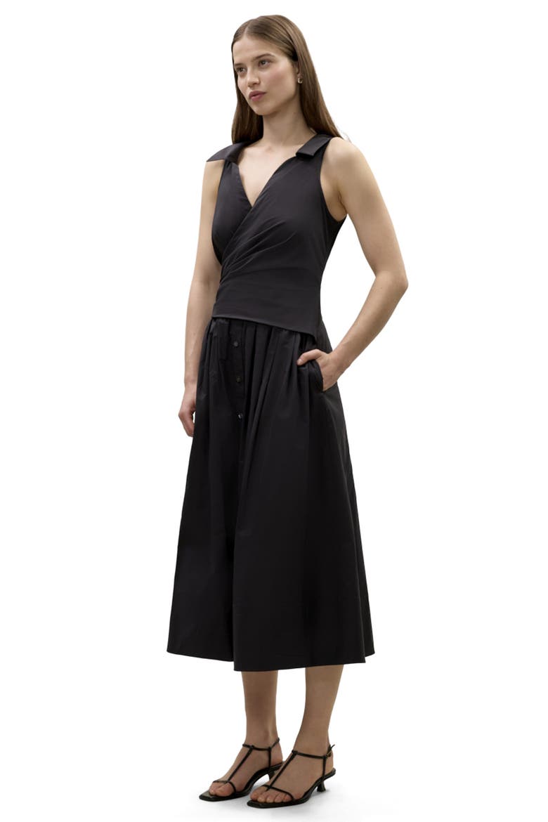 Isla Poplin Dress, Alternate, color, Black