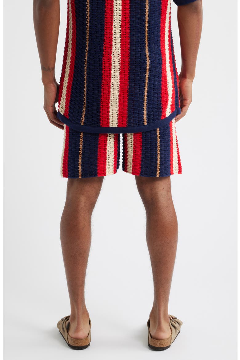 Crab Stripe Knit Shorts, Alternate, color, BLUE/ RED