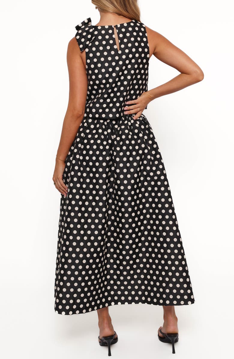 Petal & Pup Rhea Polka Dot Sleeveless Top & Maxi Skirt, Alternate, color, Black