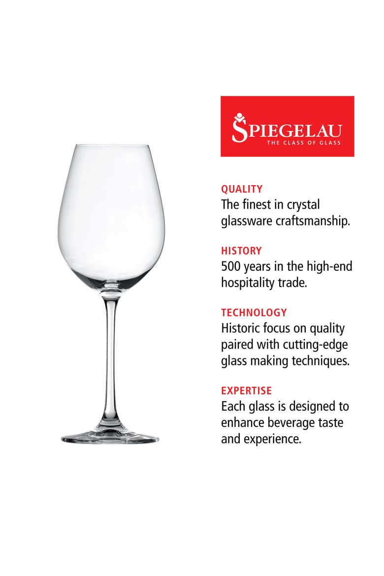 Salute White Wine Glass Set of 4, Alternate, color, Clear
