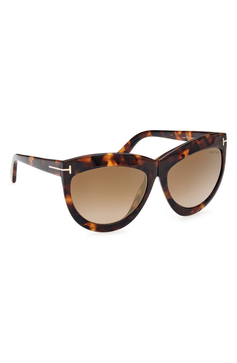 TOM FORD Doris 59mm Shield Sunglasses, Alternate, color, Blonde Havana / Brown Mirror