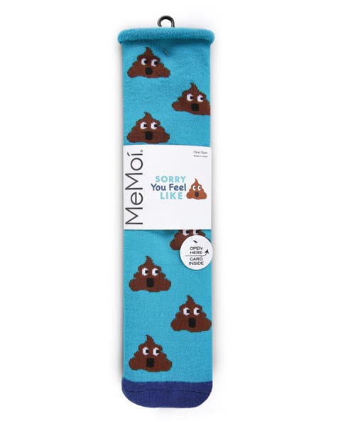 Big Kid's Sorry You Feel Like Poop Emoji Greeting Card Crew Socks