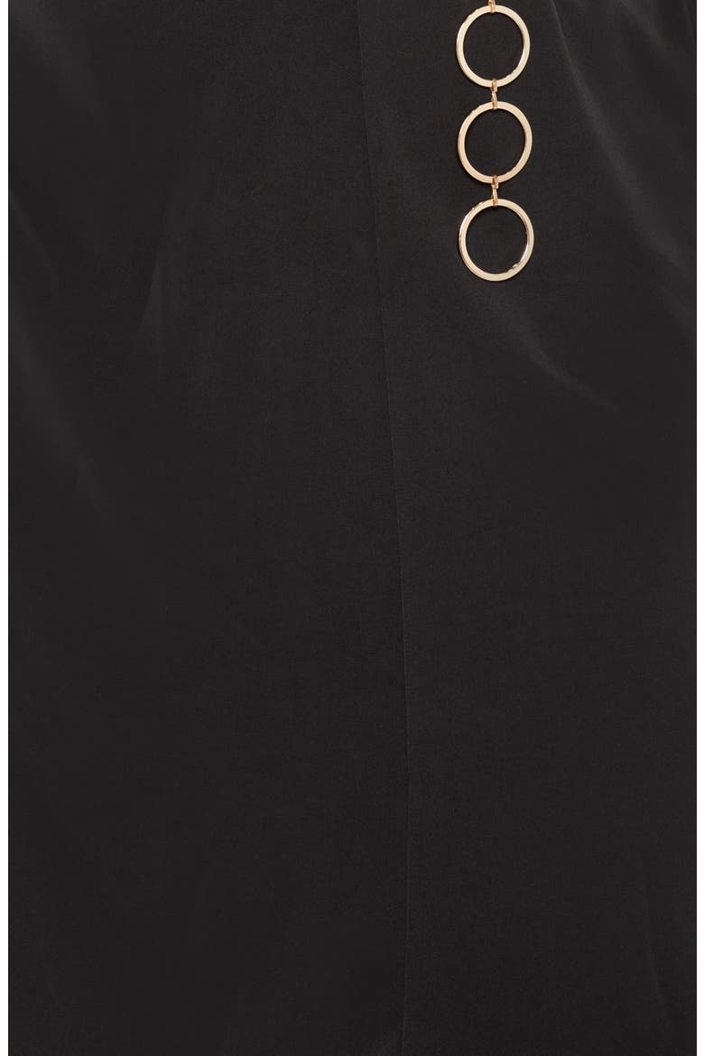Cross Halter Belted Tunic Dress, Alternate, color, BLACK