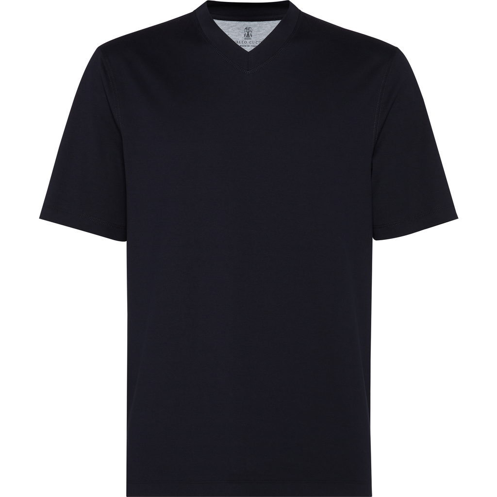 Brunello Cucinelli Men Brunello Cucinlli V-neck T-shirt In Blue