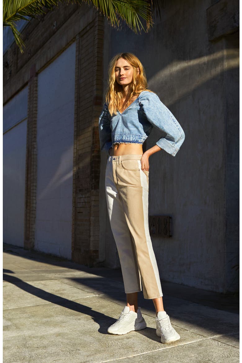 Acid Wash Denim Crop Top, Alternate, color, LIGHT DENIM