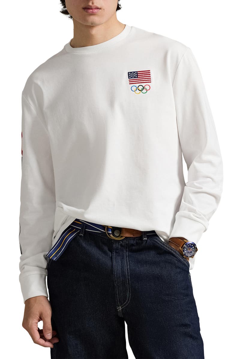 Polo Ralph Lauren Team USA Jersey Graphic T-Shirt, Main, color, White