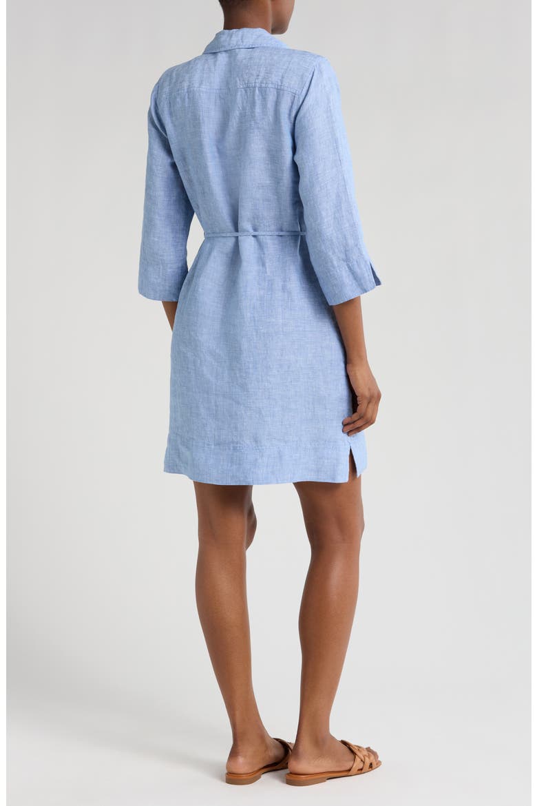 Two Palms Linen Shirtdress, Alternate, color, BUCCANEER BLUE
