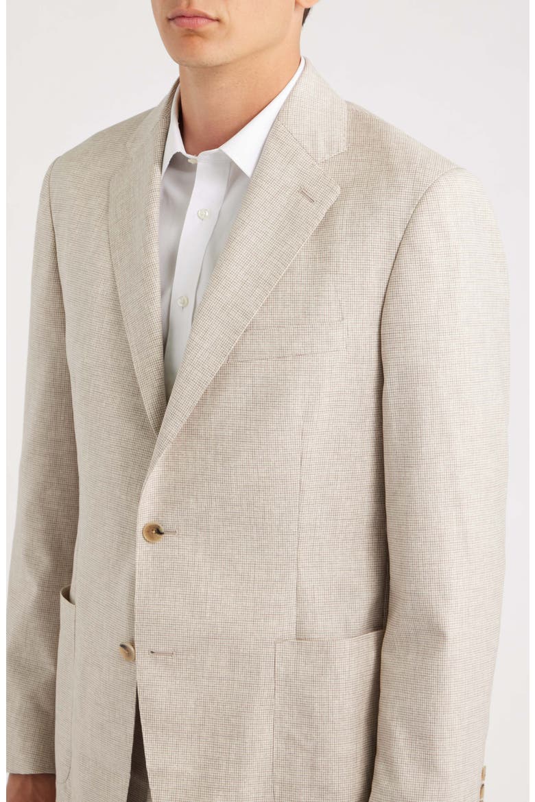Icon Relaxed Fit Tan Microcheck Wool Suit, Alternate, color, CREAM/ GREY