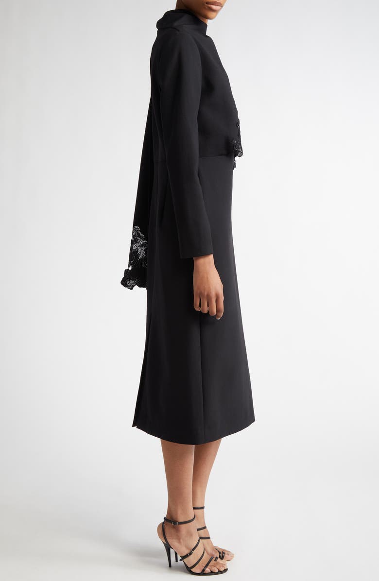 Oscar de la Renta Guipure Lace Embellished Long Sleeve Midi Dress, Alternate, color, 