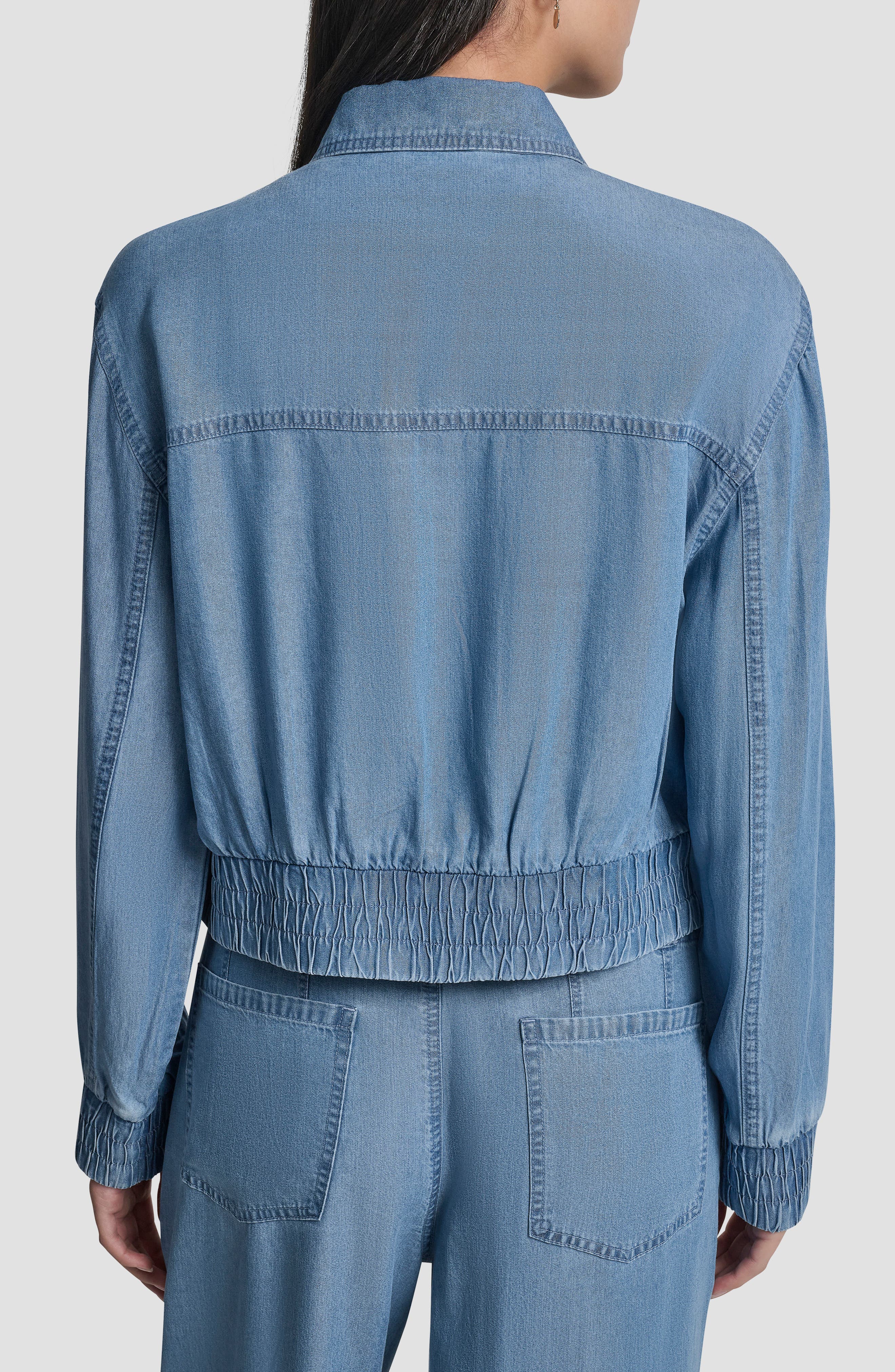 Front Zip Chambray Bomber - image 2