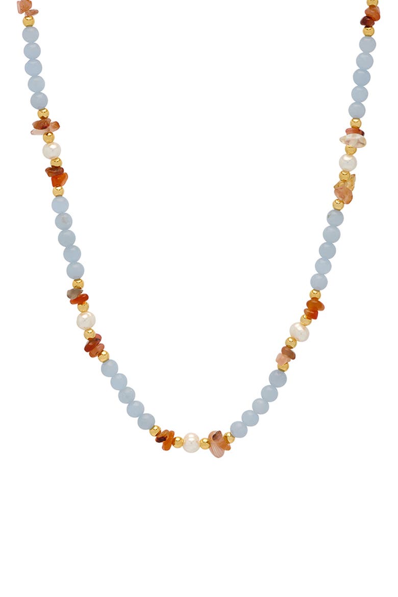 Chip Bead Necklace, Main, color, BLUE AND ORANGE
