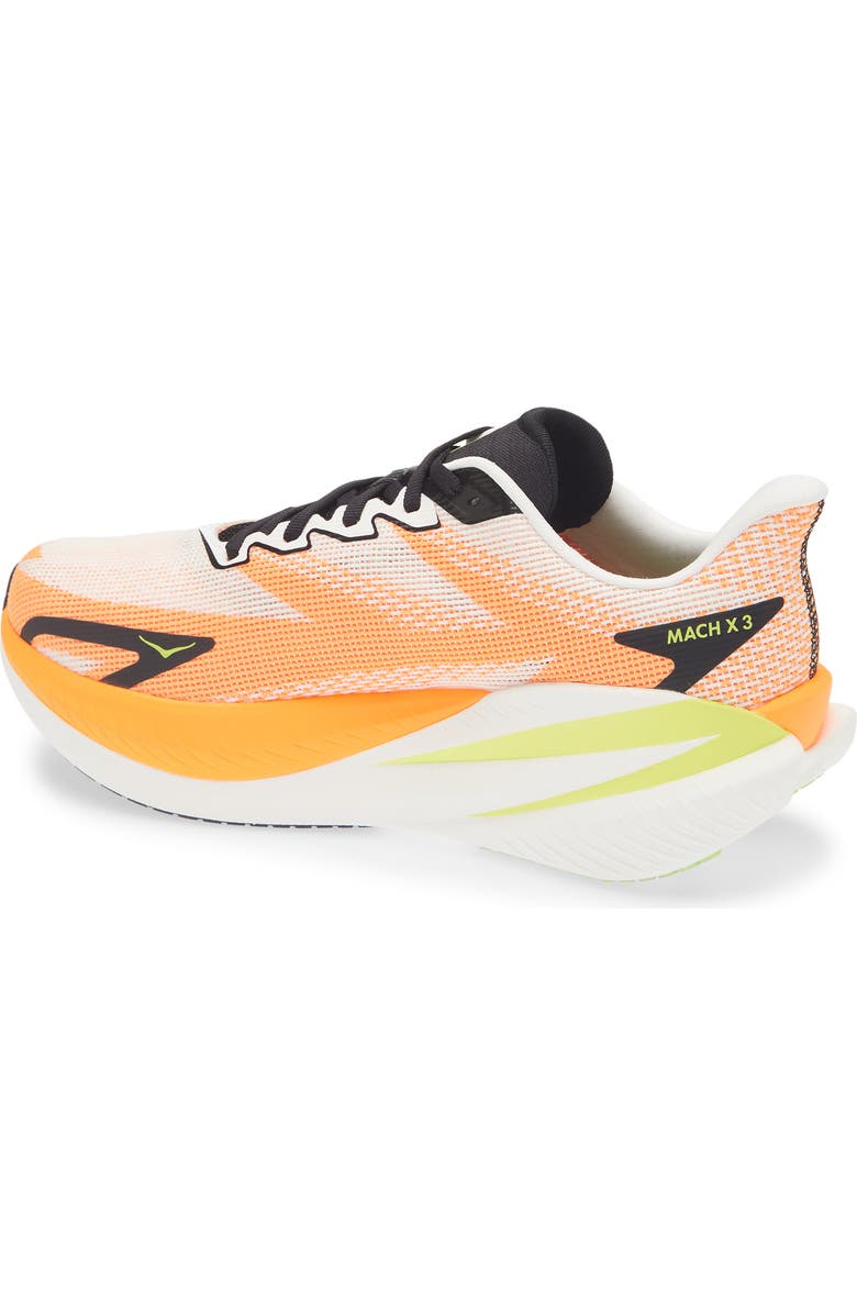 HOKA Mach X 3 Running Shoe, Alternate, color, White / Neon Tangerine