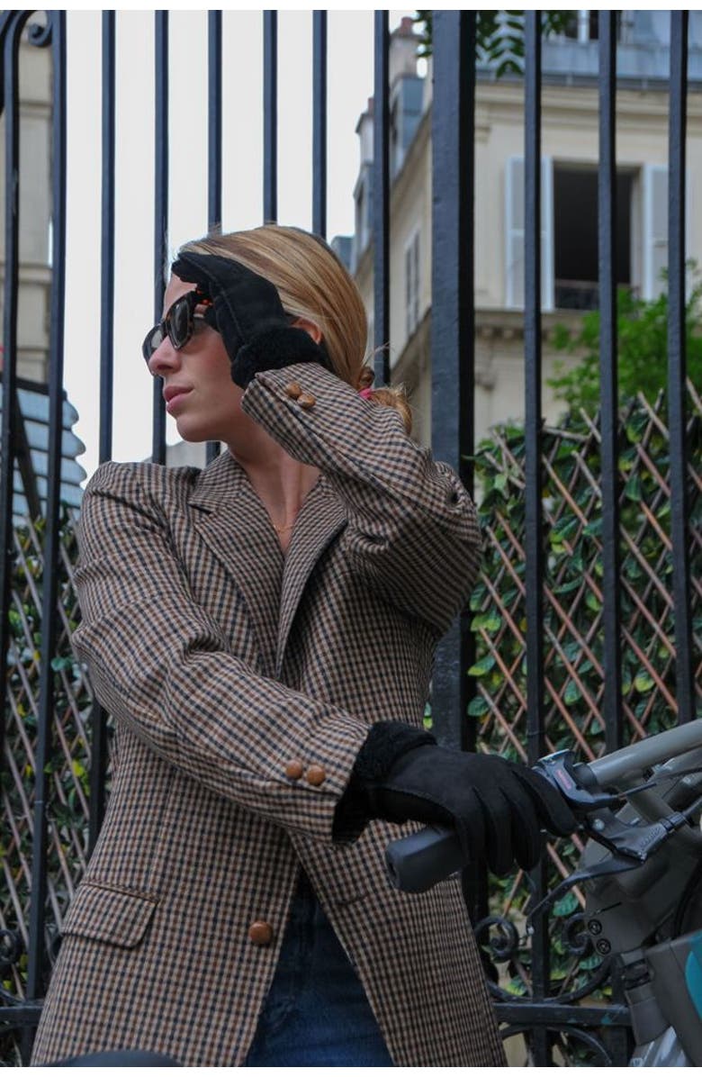 Agnelle Denise Shearling Glove, Alternate, color, Noir