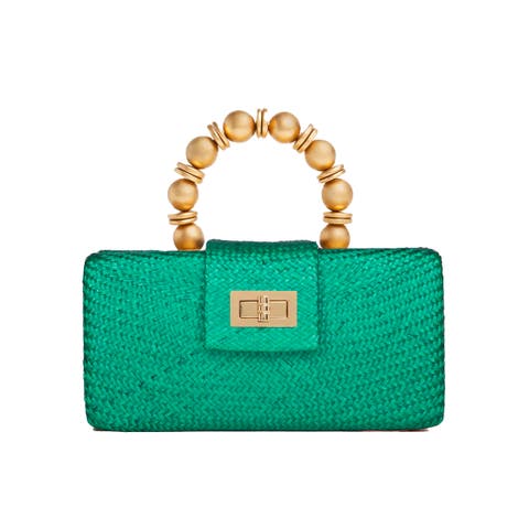 THE SERENA Woven Straw Clutch Bag