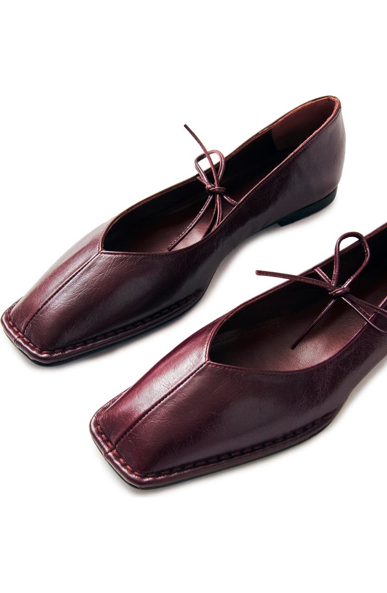 ALOHAS Sway Square Toe Ballet Flat, Alternate, color, Burgundy
