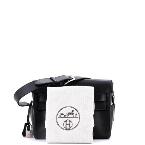 Pre-owned Hermes Hermes Kelly Messenger Bag Evergrain Pm In Black