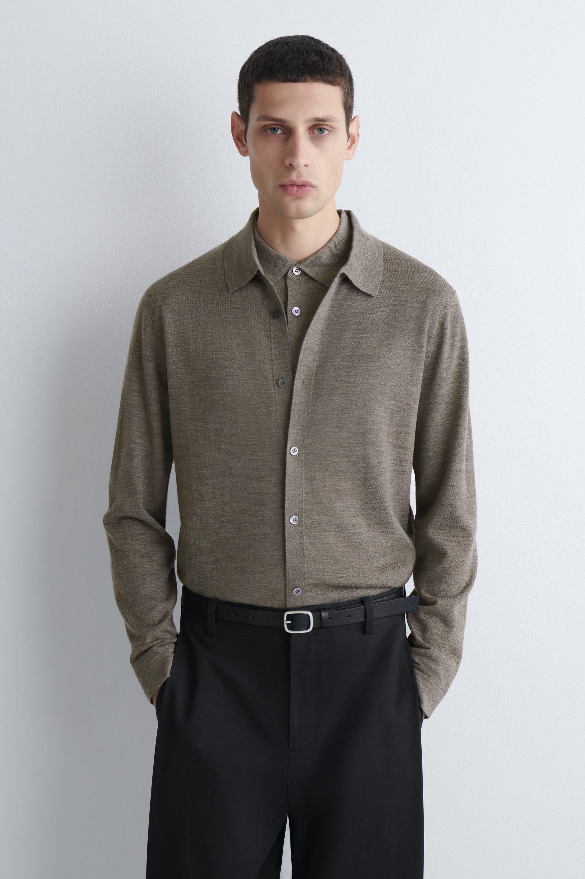 Knitted Merino Wool Shirt - image 5