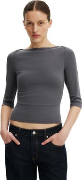 Cotton On Women's 90S Boatneck ¾ Sleeve