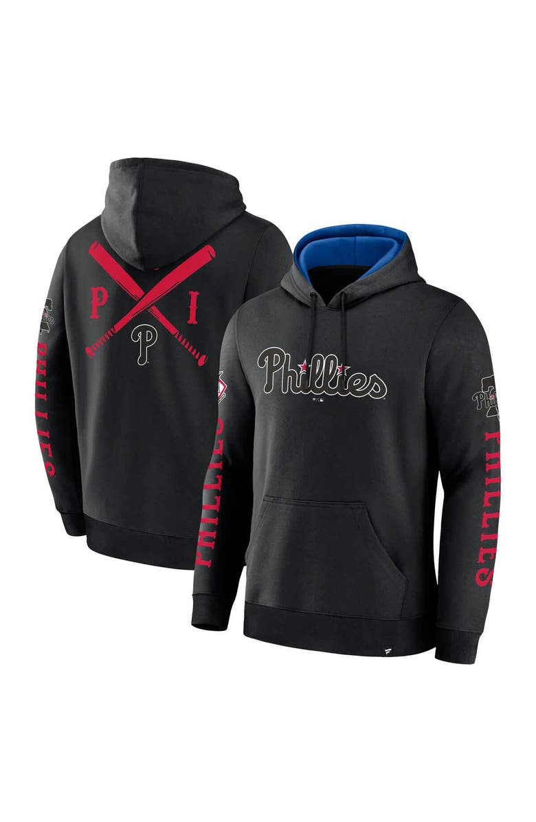 FANATICS Men's Fanatics  Black Philadelphia Phillies Big City Legacy Fleece Pullover Hoodie, Main, color, 
