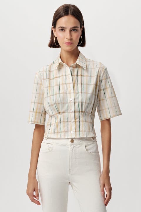 Alezae Short Sleeve Crop Shirt