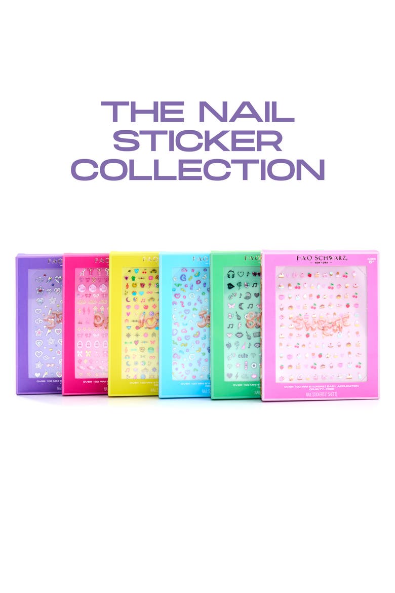 Kids' Mega Star Nail Stickers, Alternate, color, PINK