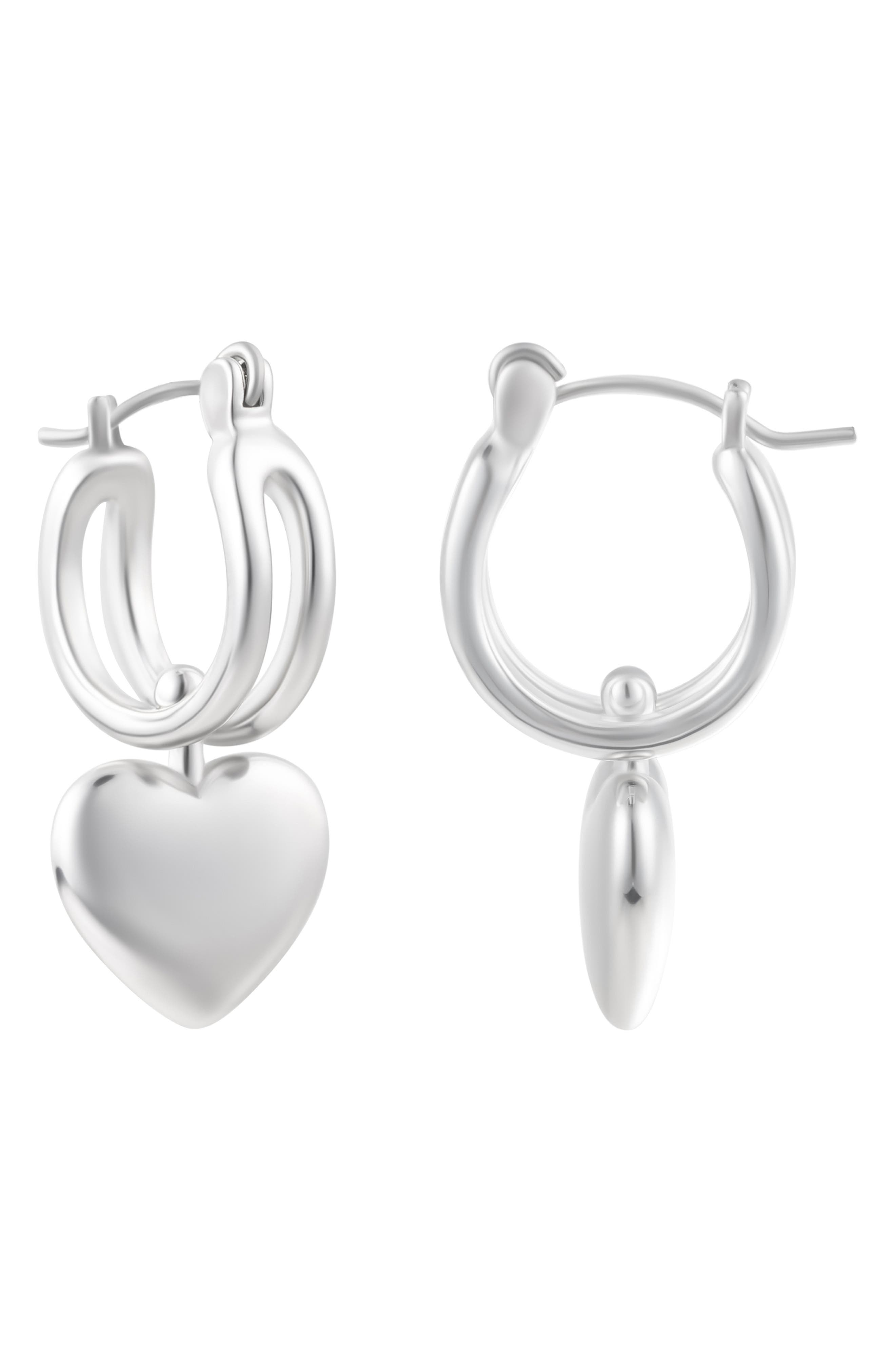 Adornia Heart Huggie Hoop Earrings