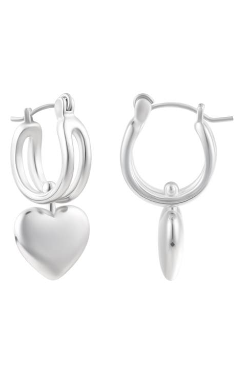 Heart Huggie Hoop Earrings