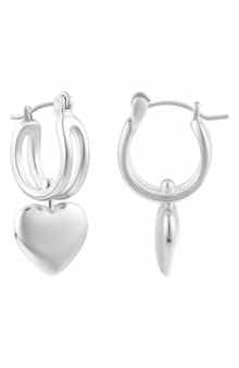 Adornia Heart Huggie Hoop Earrings