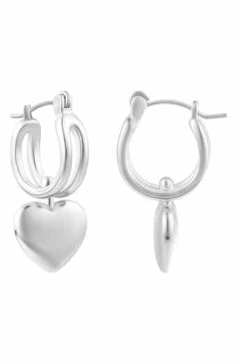 Adornia Heart Huggie Hoop Earrings