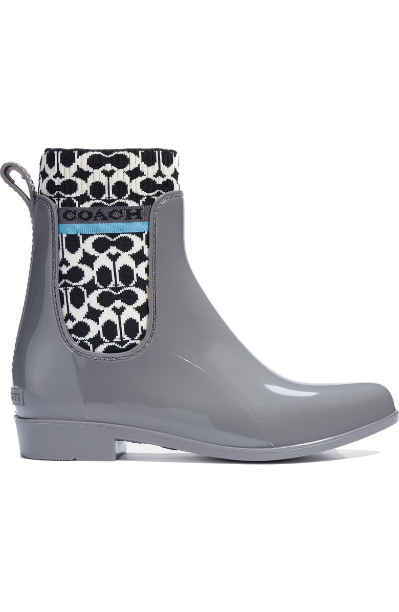 COACH Rivington Waterproof Chelsea Rain Boot, Alternate, color,