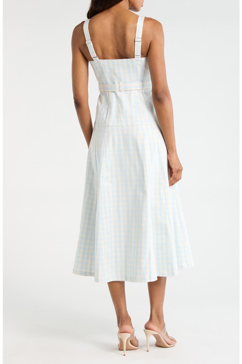 Tina Gingham Belted Denim Sundress, Alternate, color, MORNING SKY/ LIGHT PLASTER