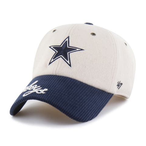 Women's '47 Natural/Navy Dallas Cowboys Rope Script Clean Up Adjustable Hat