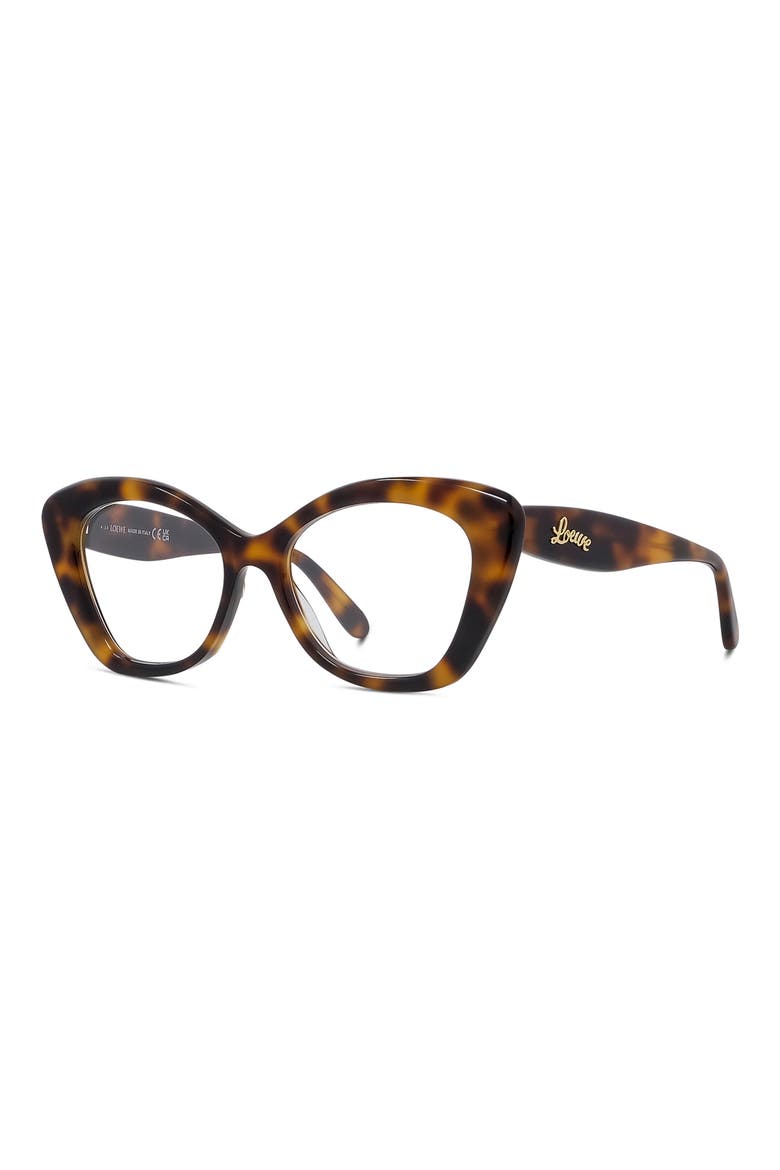 Curvy 52mm Cat Eye Optical Glasses, Alternate, color, DARK HAVANA