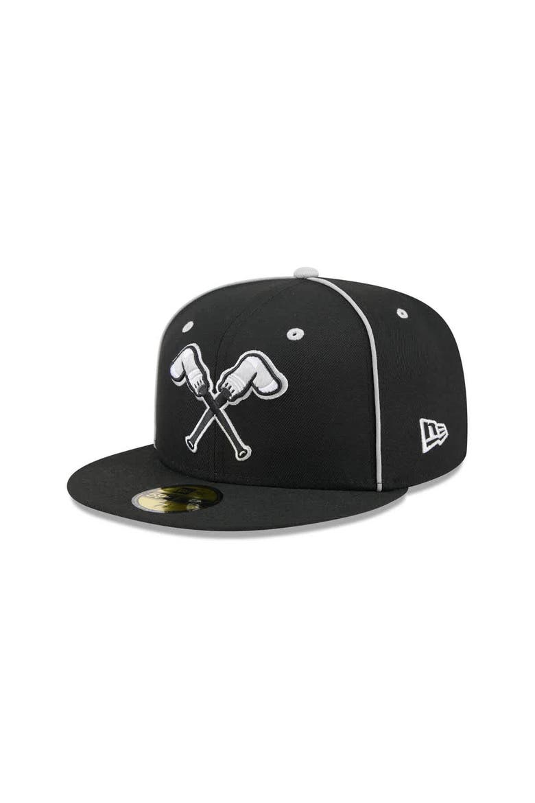 Men's New Era  Black Montgomery Biscuits Theme Nights 59FIFTY Fitted Hat, Main, color, Black
