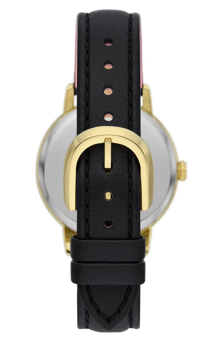 Kate Spade New York metro poodle leather strap watch, 34mm, Alternate, color, 