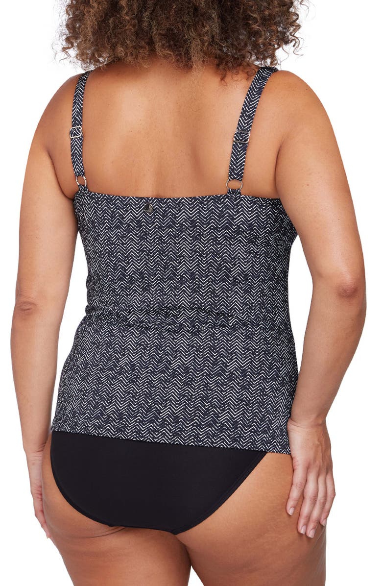 Artesands Zig Zag Raphael E- & F- Cup Underwire Tankini Top, Alternate, color,