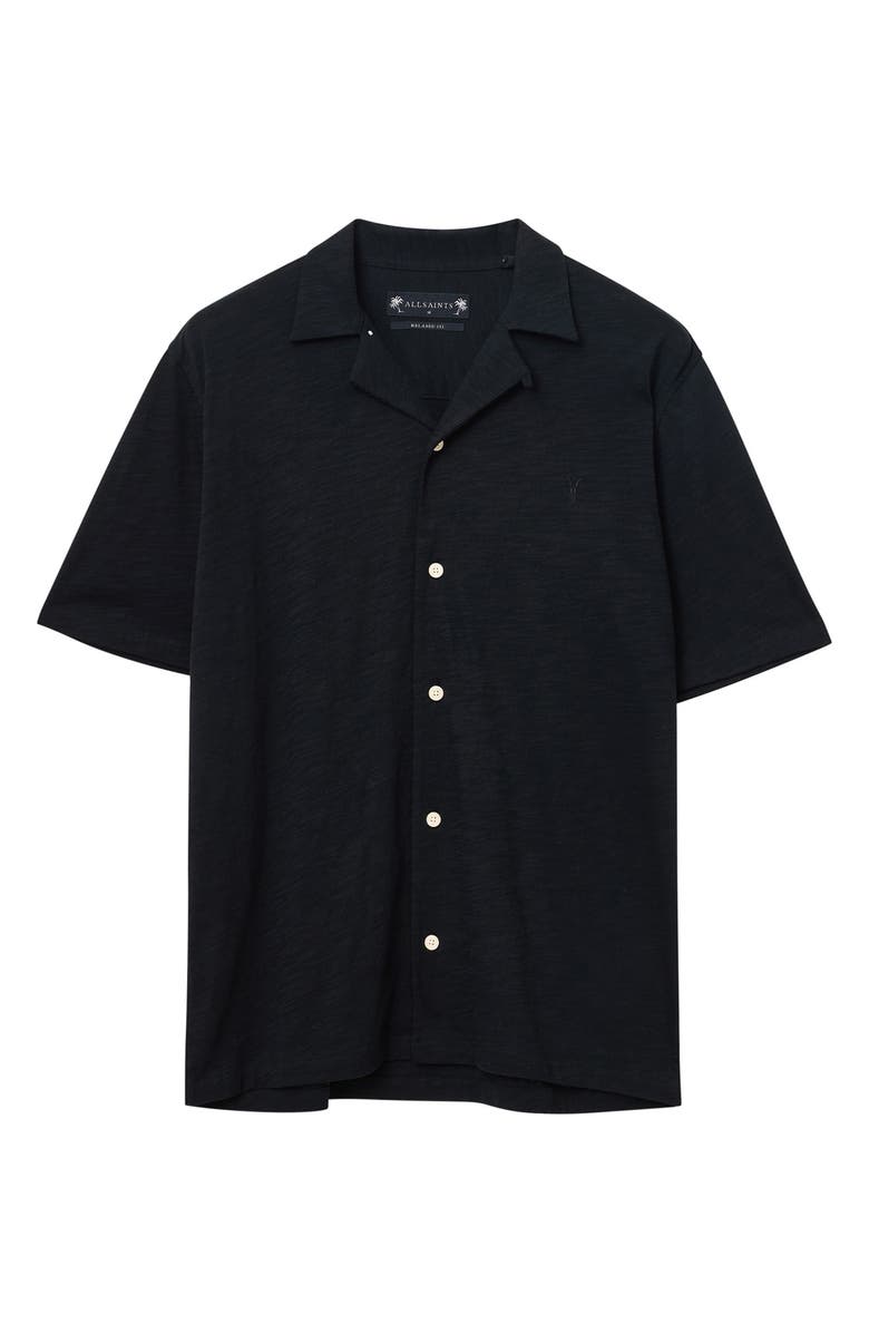 AllSaints Robson Knit Cotton Camp Shirt, Alternate, color,