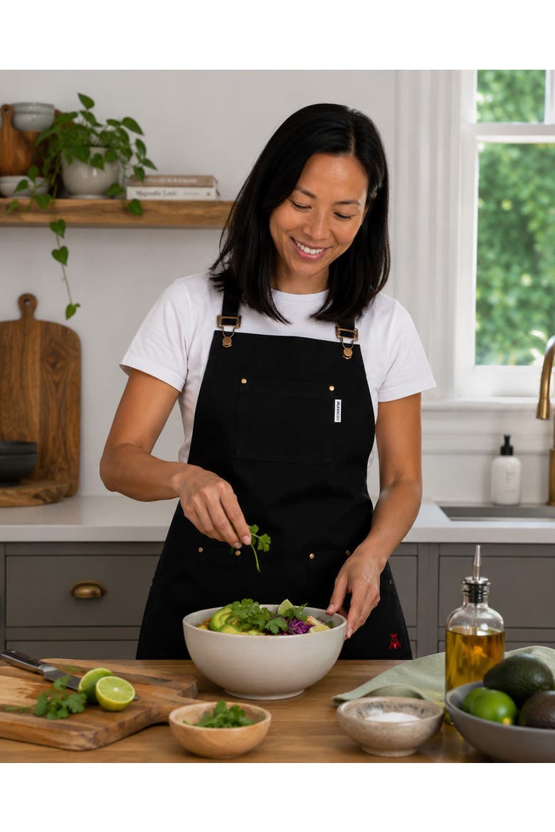 Cat Cora Stain Proof Adjustable Chef's Apron, 28 x 36-Inch, Alternate, color, Black