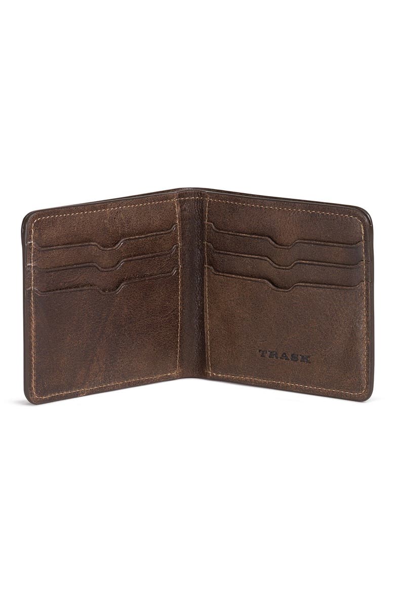 'Jackson' Slimfold Bison Leather Wallet, Alternate, color, WALNUT