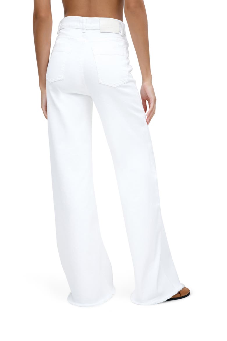 McCarren High Waist Raw Hem Wide Leg Jeans, Alternate, color, WHITE